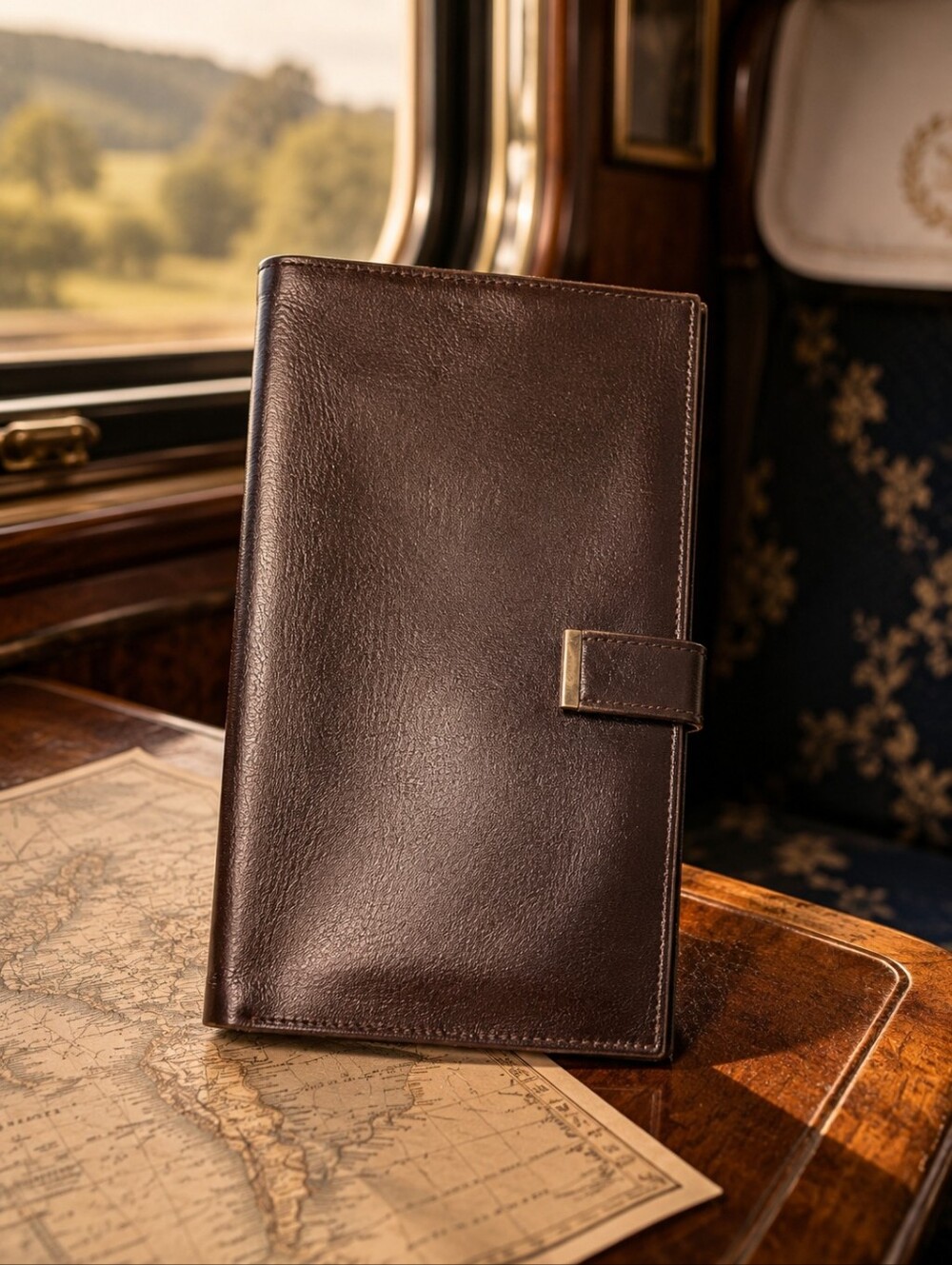 Vintage Cowhide Leather Passport Travel Wallet Organizer Made in England